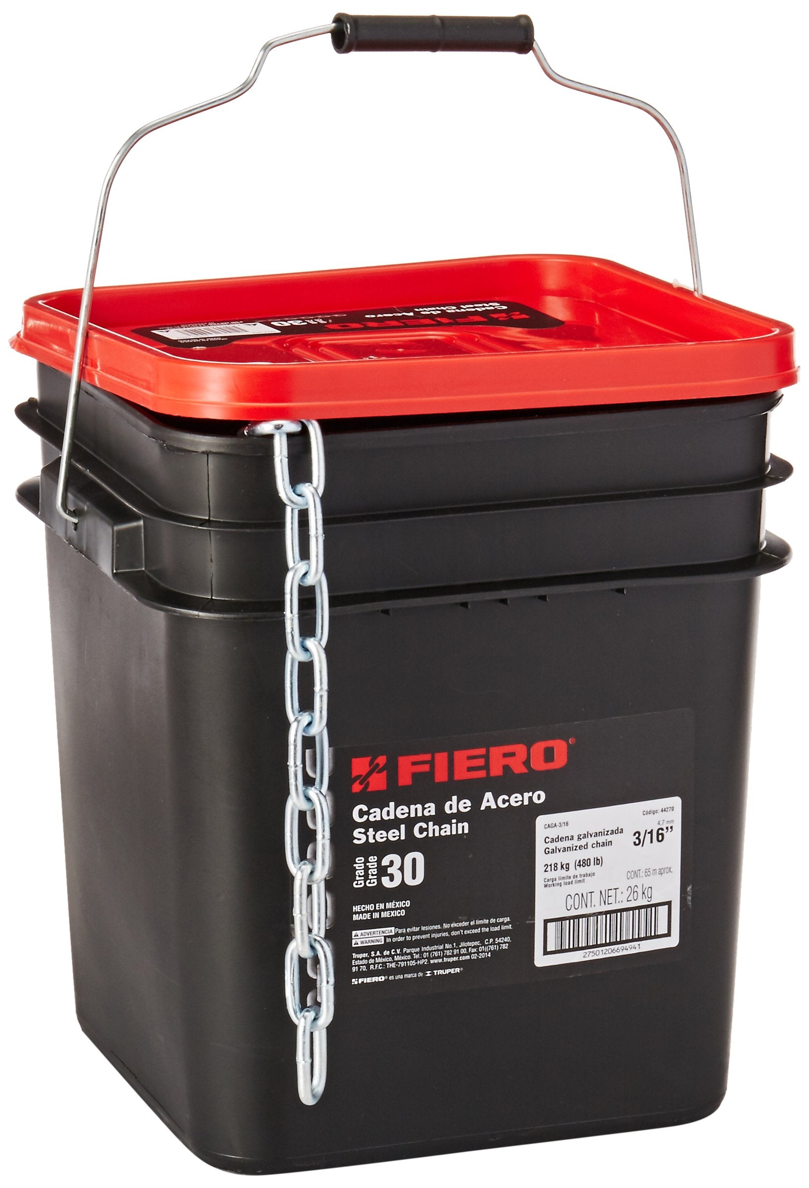 Fiero CAGA-3/16 Cadena Galvanizada de 3/16″