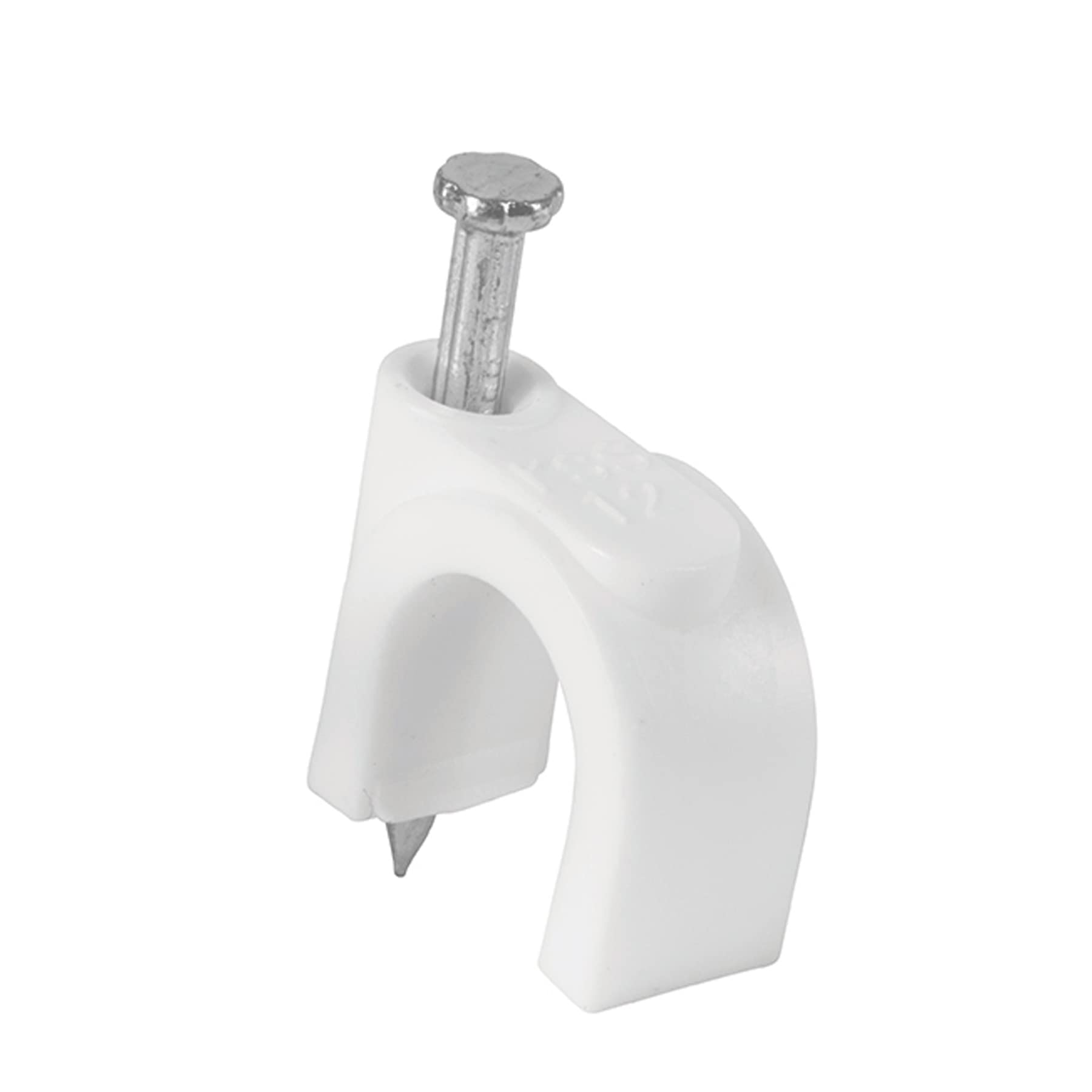 Volteck GCU-12B, 20 Grapas curvas para cable coaxial, Blancas
