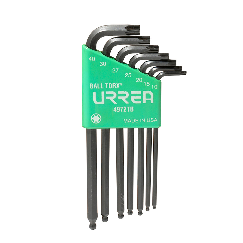 Juego de llaves hexagonales tipo "L" punta de bola, Torx,  7 piezas en blíster Urrea