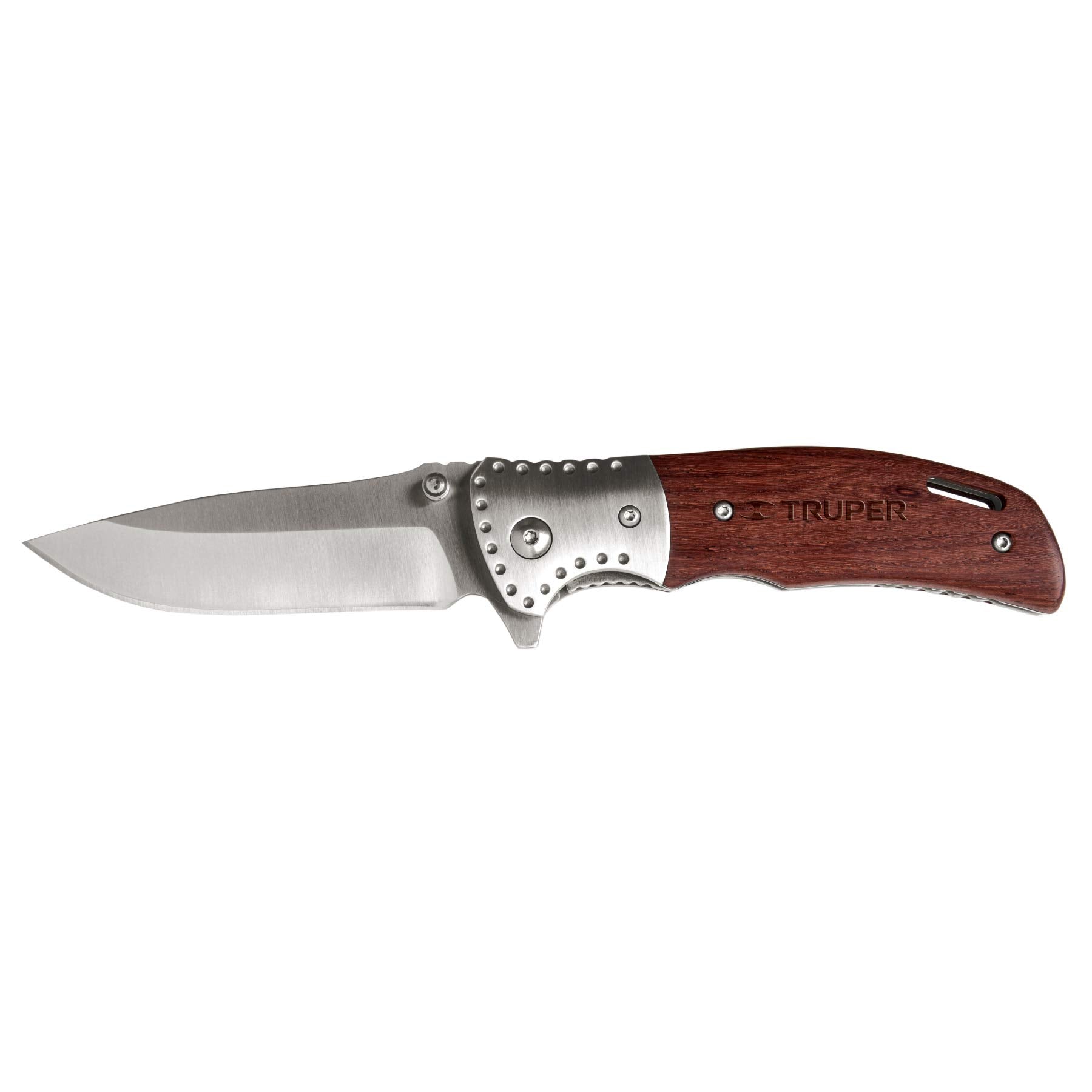 Truper NV-5, Navaja abatible, mango de madera, 4-3/4″