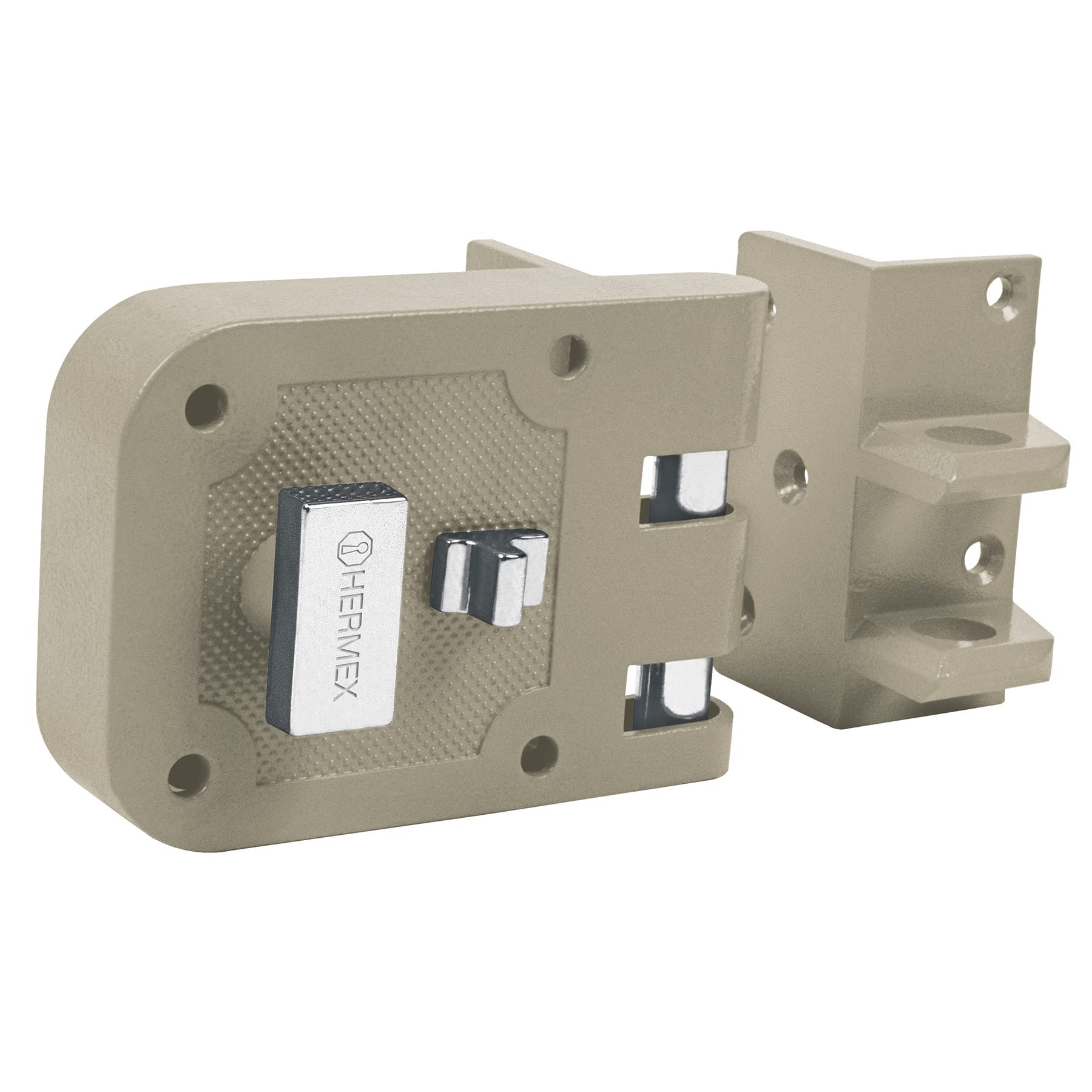 Hermex CS-60D, Cerradura de sobreponer para puertas corredizas (derecha), llave tradicional