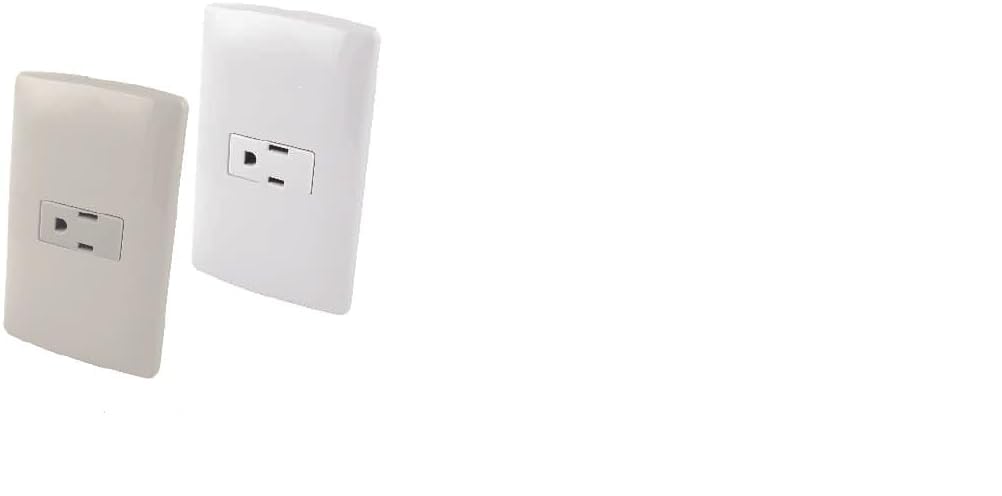 Contacto aterrizado con placa plástica - Blanco Aksi 118369