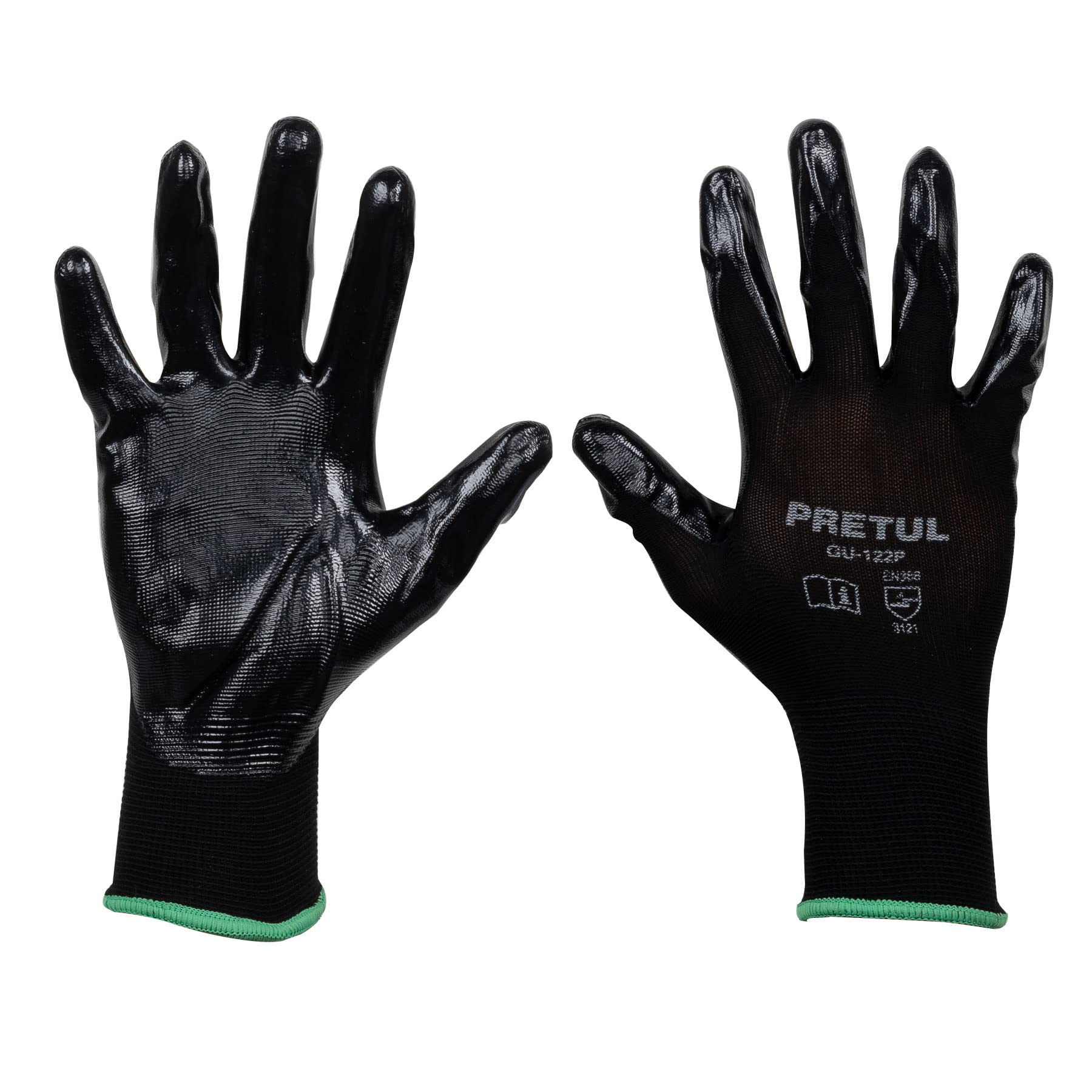 Pretul GU-122P Guante Pretul de nylon recubierto de nitrilo, mediano, color, Mediana, pack of/paquete de 1
