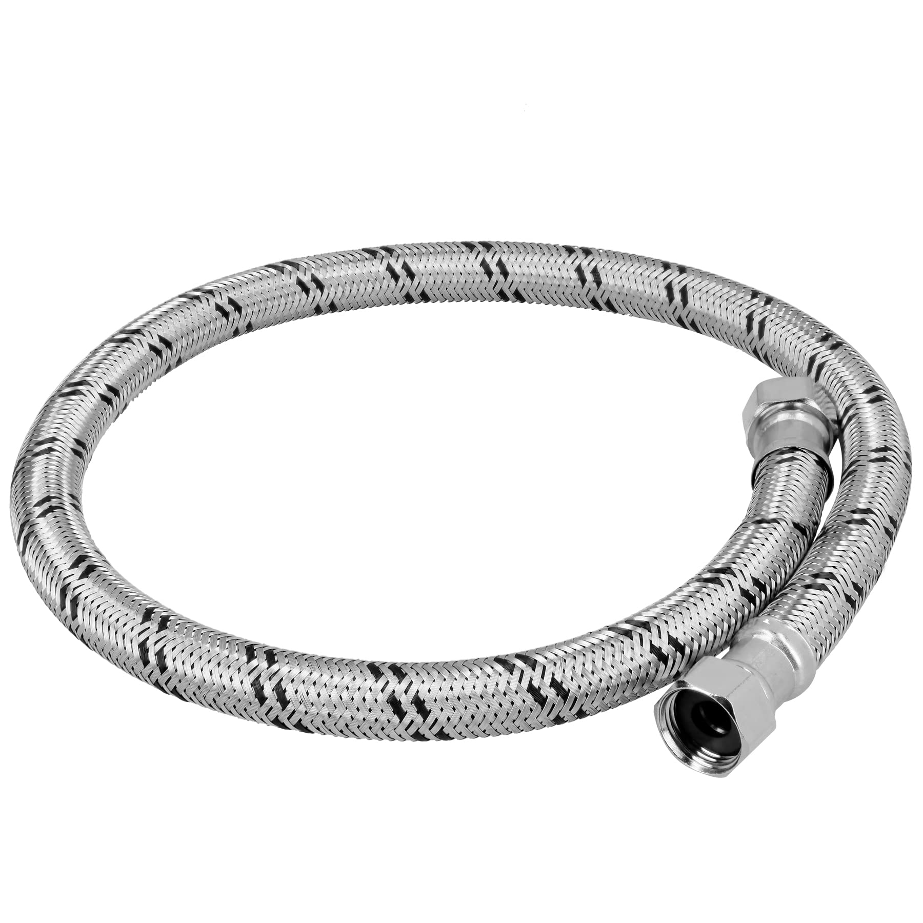 Foset FBO-2280X Manguera trenzada de acero 1/2x1/2″X80cm usos generales, color, Largo 80 cm, pack of/paquete de 1