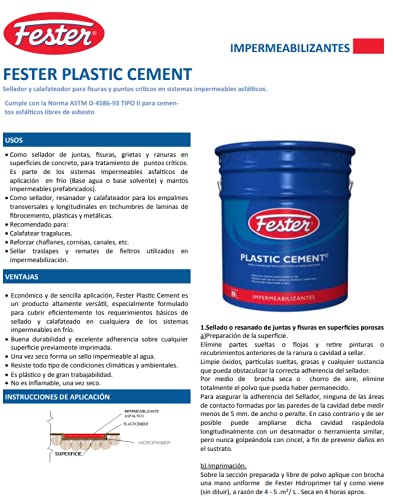 Fester Plastic Cement 1L Cemento Plástico Impermeabilizante