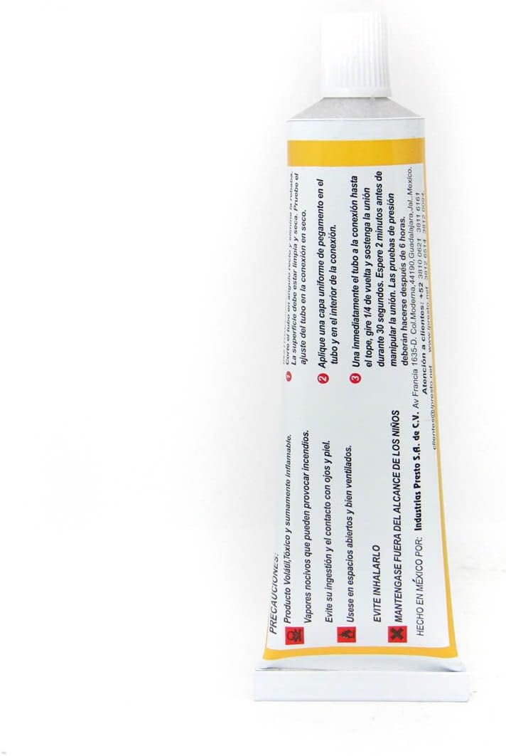 Pegamento para CPVC 60 ml Yellow Gold, PRESTO