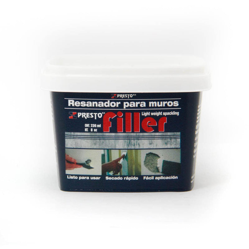 Resanador para Muros Presto Filler 236 ml Pasta Blanca Interior y Exterior - Carzamo.com