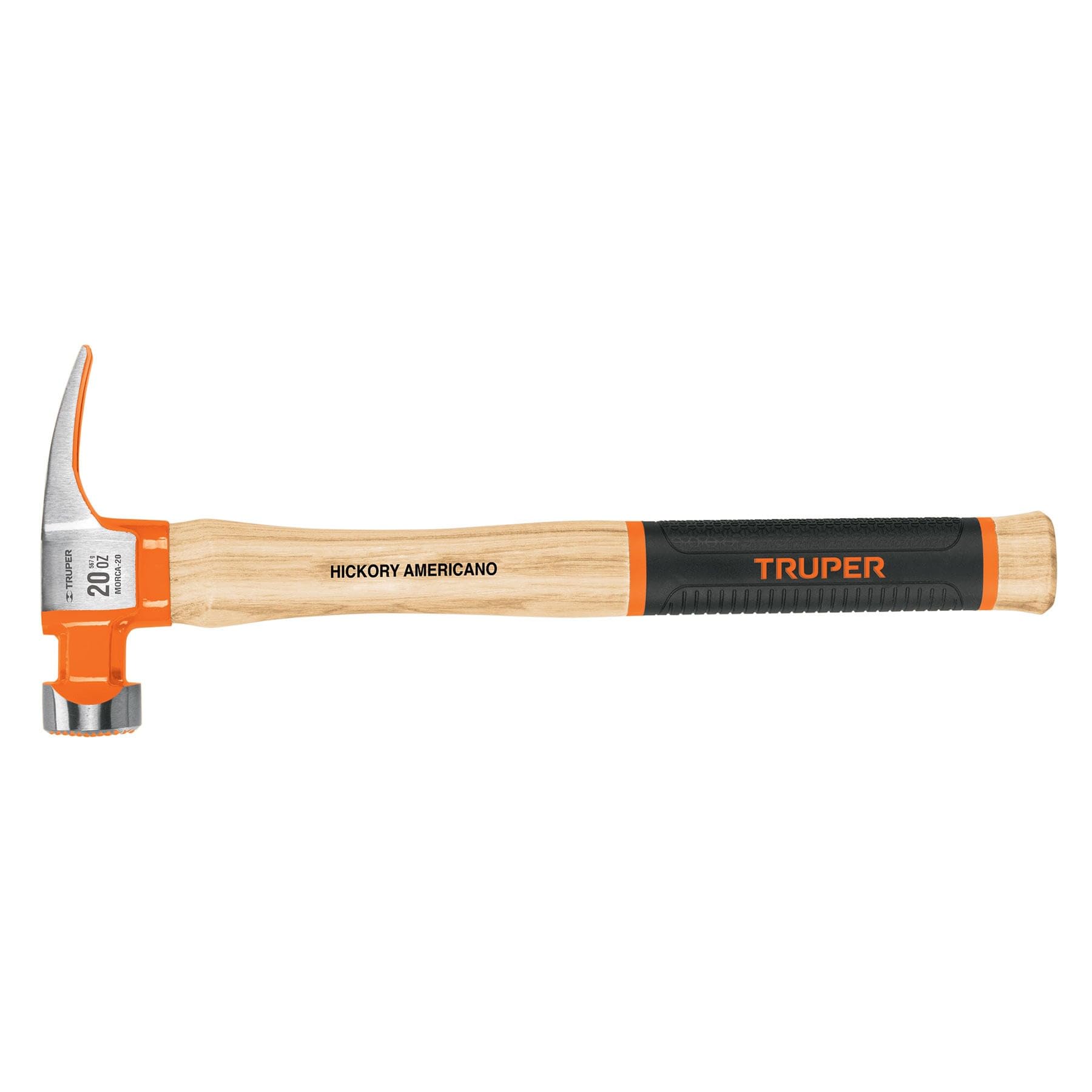 Truper MORCA-20, Martillo California Ripper, boca fresada, 20 oz, hickory