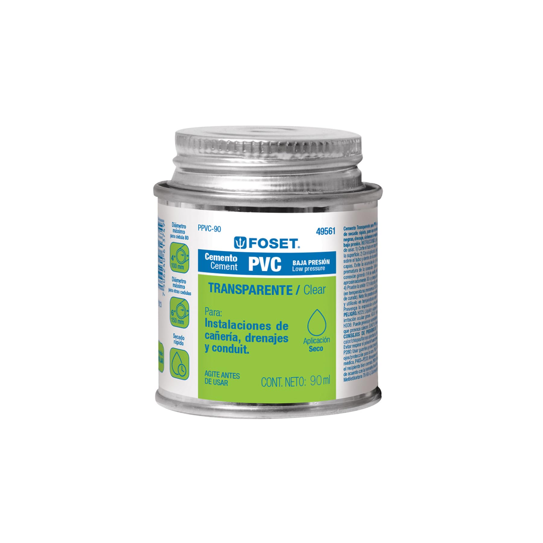 Foset PPVC-90, Cemento para PVC, 90 ml