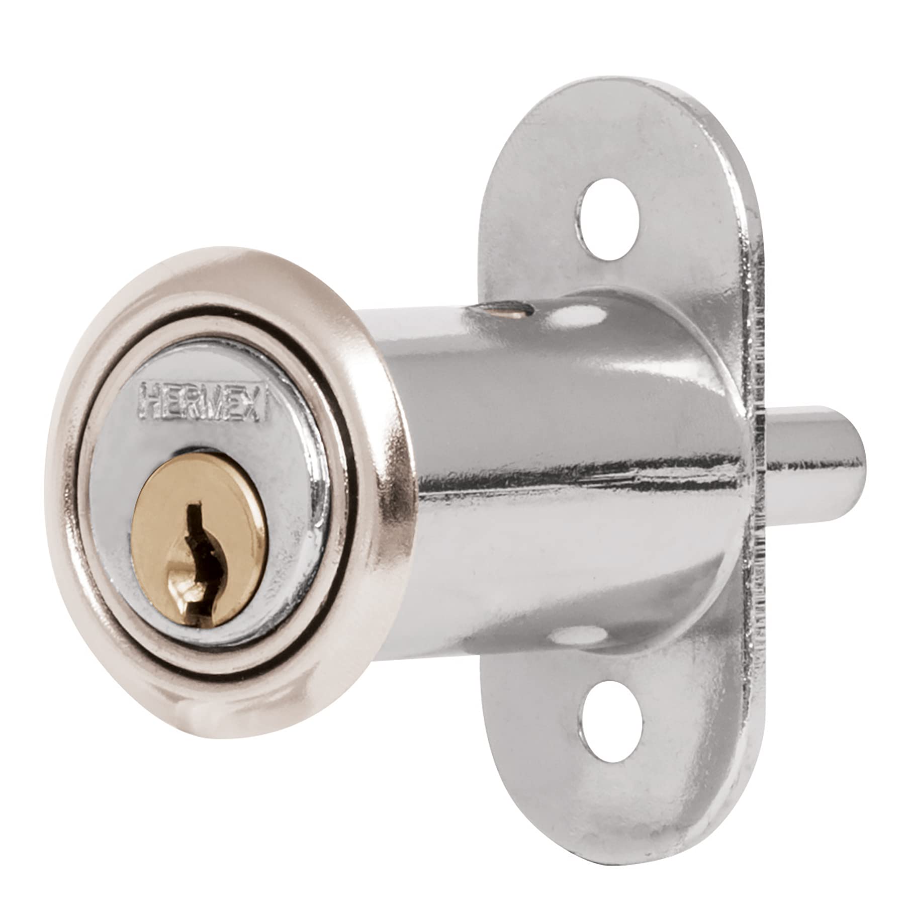 Hermex CM-20C, Cerradura para mueble tipo botón, modelo 20, acabado en cromo