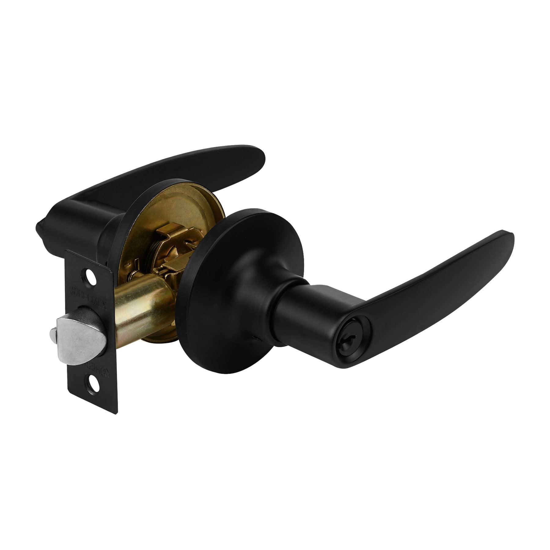 Hermex CEMA-6R, Cerradura de manija con cilindro de latón color negro para recámara