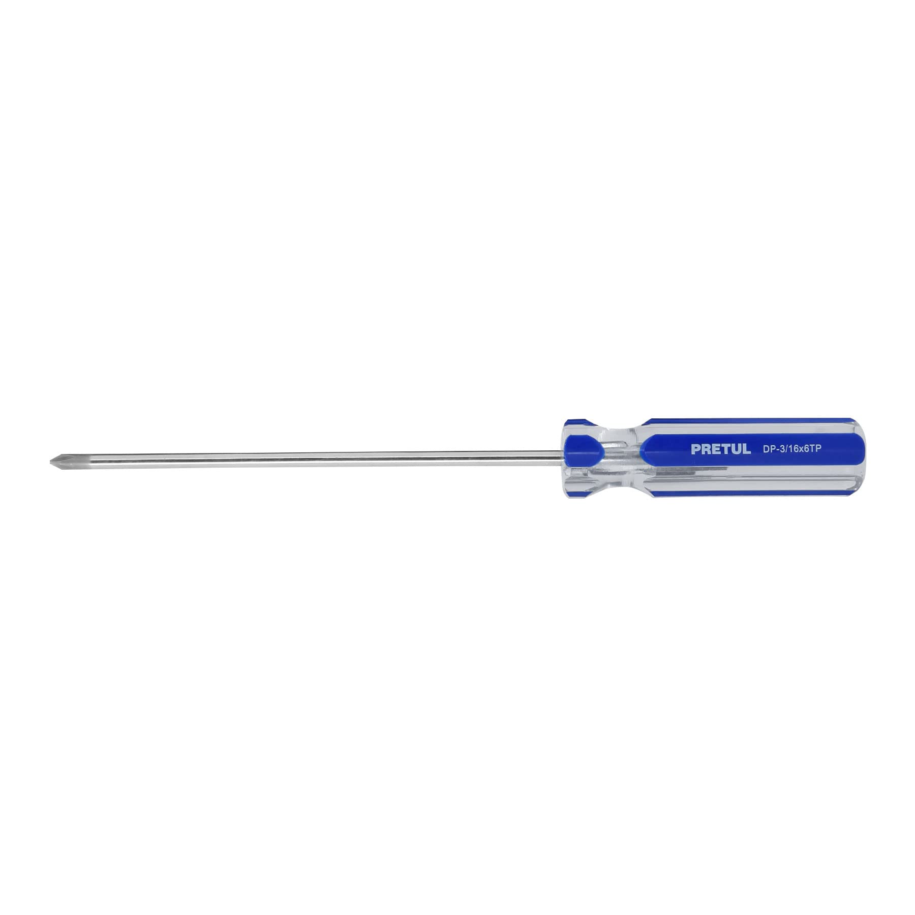 Pretul DP-3/16X6TP, Desarmador (punta fija) de cruz, mango de PVC, 3/16″ x 6″