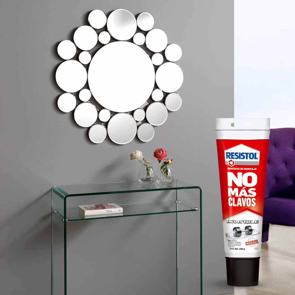 Resistol No Más Clavos Invisible, pegamento no más clavos para reparaciones y decoración, pegamento para madera, metal y más, adhesivo de montaje de agarre inmediato, 1x200g - Carzamo.com