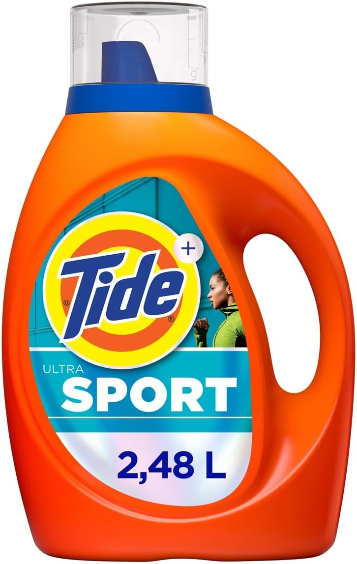 Tide Detergente Líquido Sport, para ropa deportiva, combate malos olores, 59 Cargas (2.48 L)