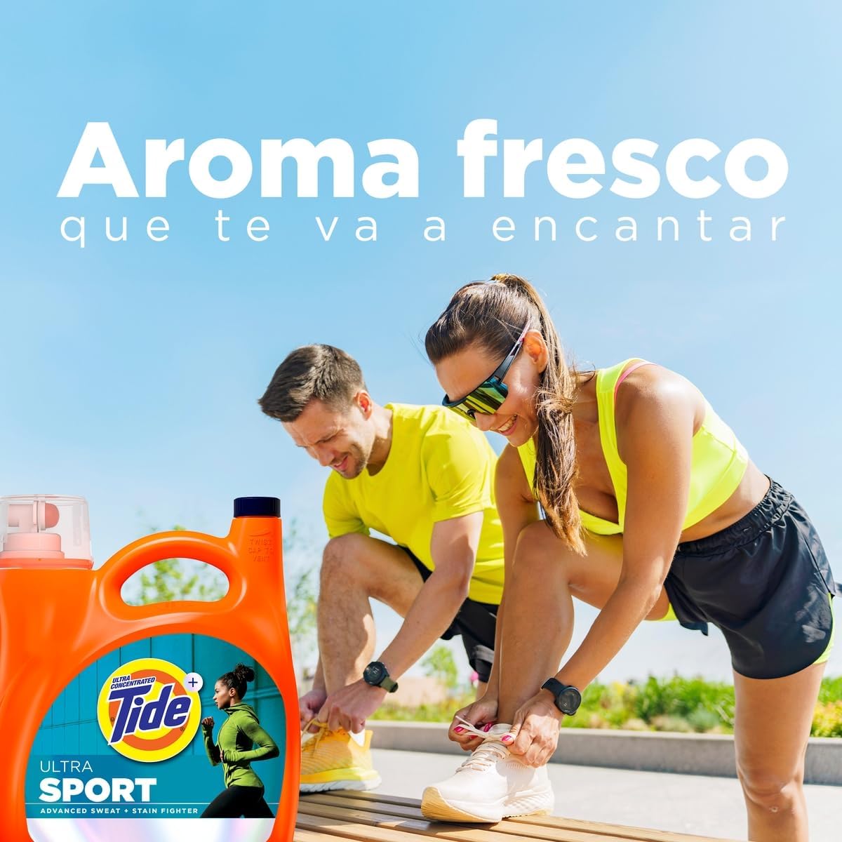 Tide Detergente Líquido Sport, para ropa deportiva, combate malos olores, 59 Cargas (2.48 L)