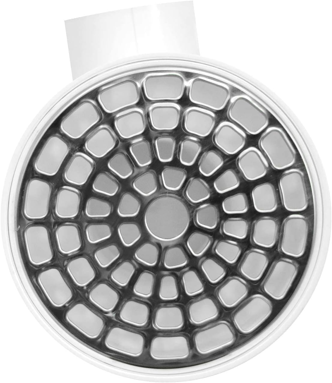 Fleximatic 2273 Céspol Bote Compacto, Rejilla clásica con cubierta de acero inoxidable, salida lateral 2″