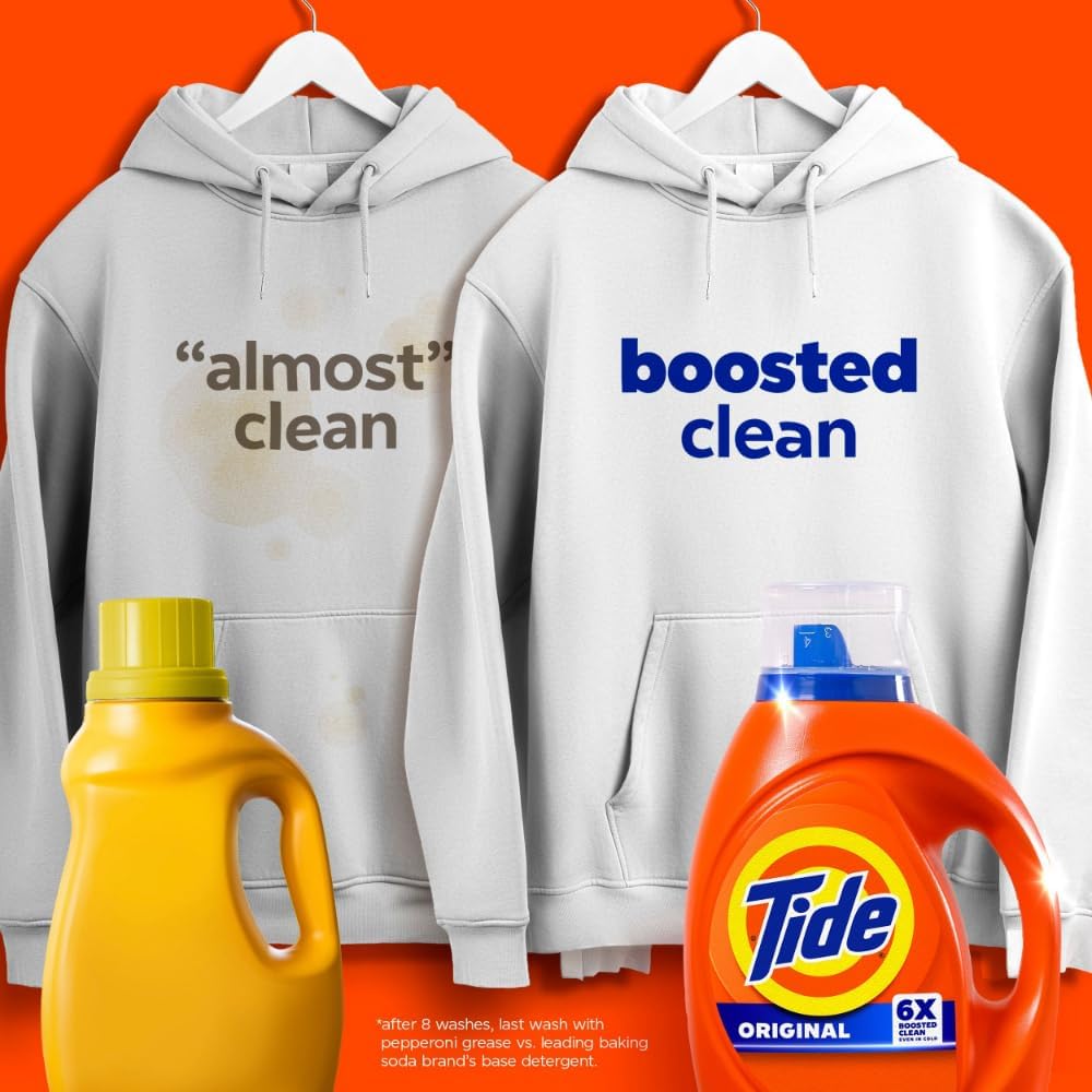 Tide Detergente Líquido Original, alta eficiencia (HE), para ropa blanca y de color, 2,48L