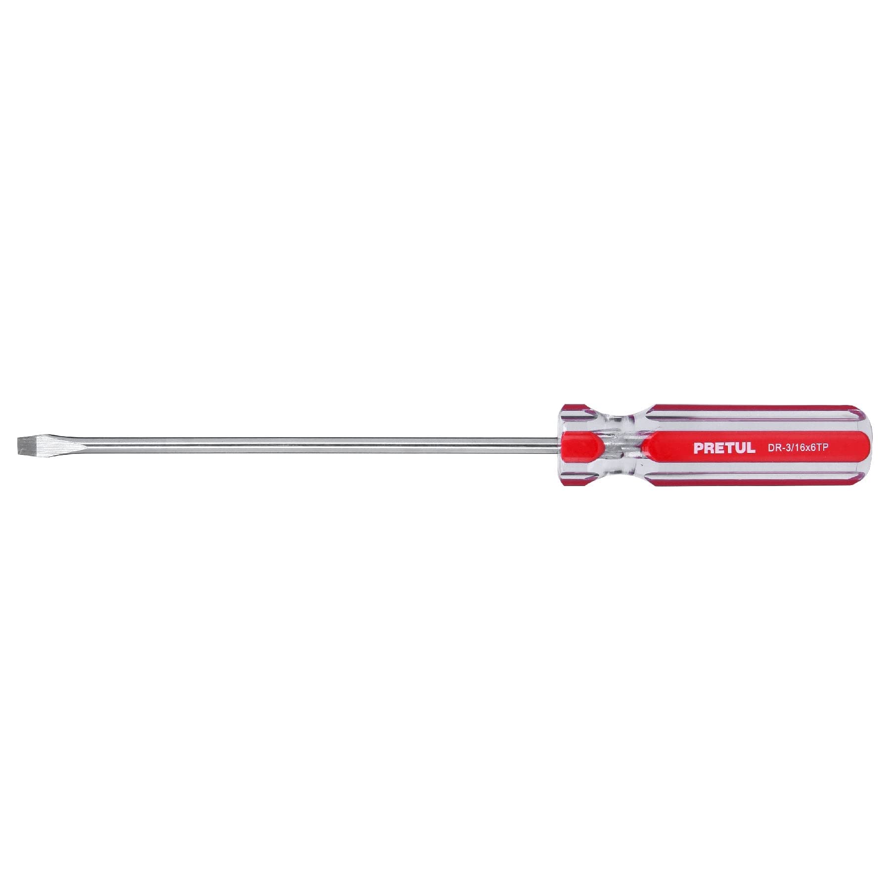 Pretul DR-3/16X6TP, Desarmador (punta fija) plano, mango de PVC, 3/16 x 6″