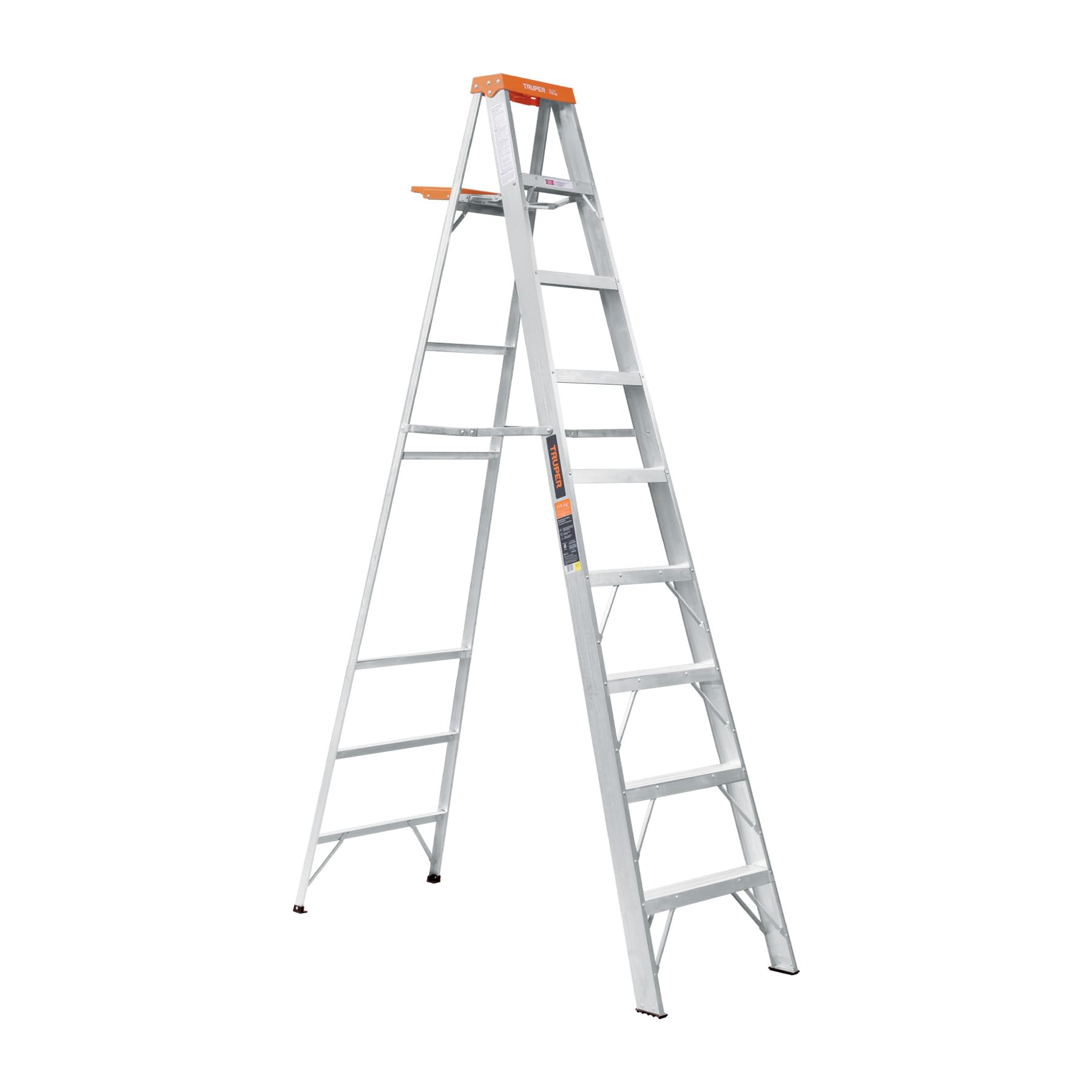 Truper EST-28, Escalera de tijera, tipo ll, 8 escalones, con bandeja
