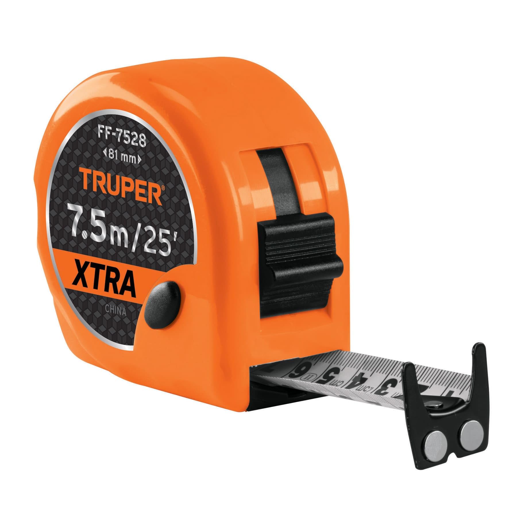 Truper FF-7528, Flexómetro XTRA 7.5 m cinta extra ancha 28 mm