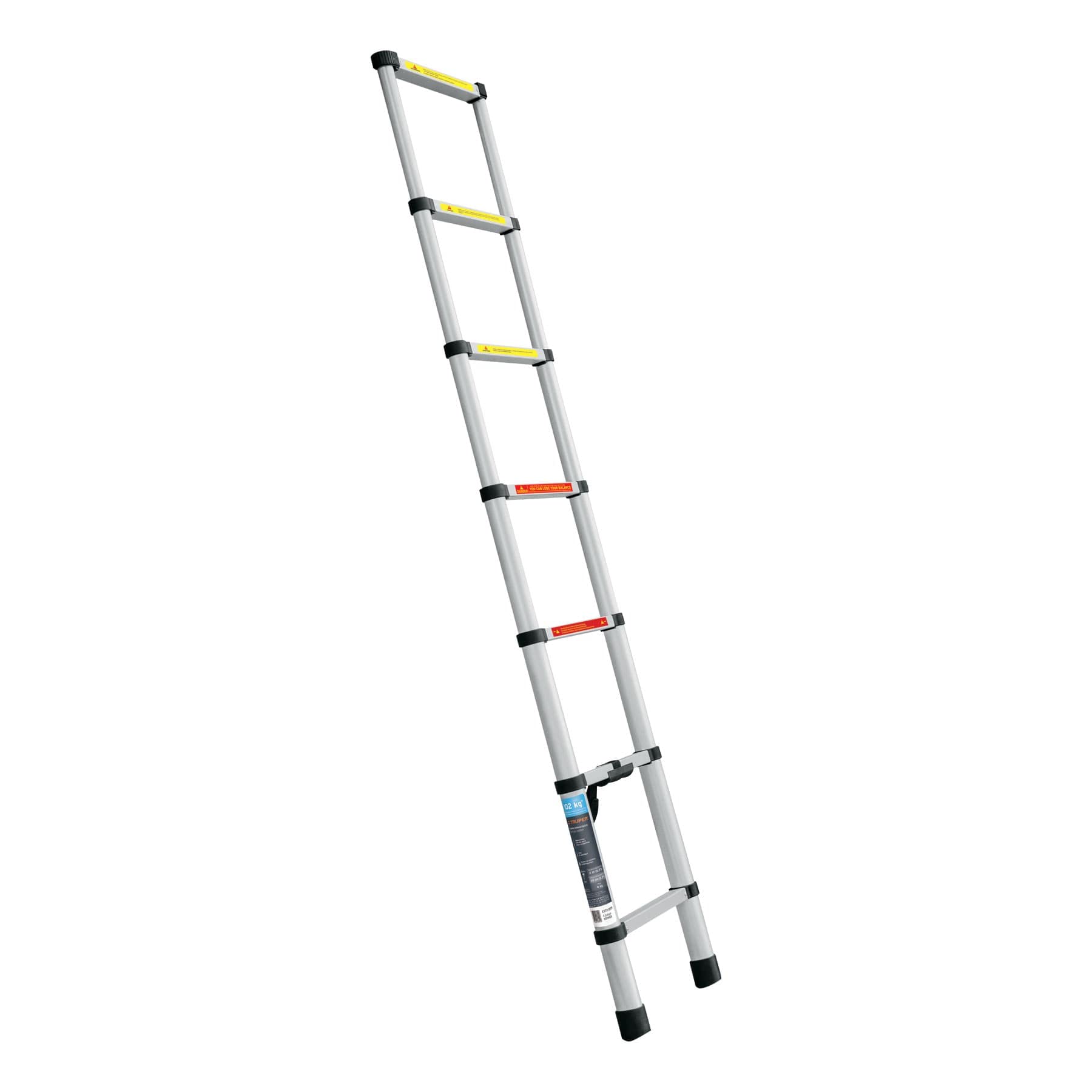 Truper ESTE-207 Escalera telescópica, 7 peldaños, Tipo II, Capacidad 102kg