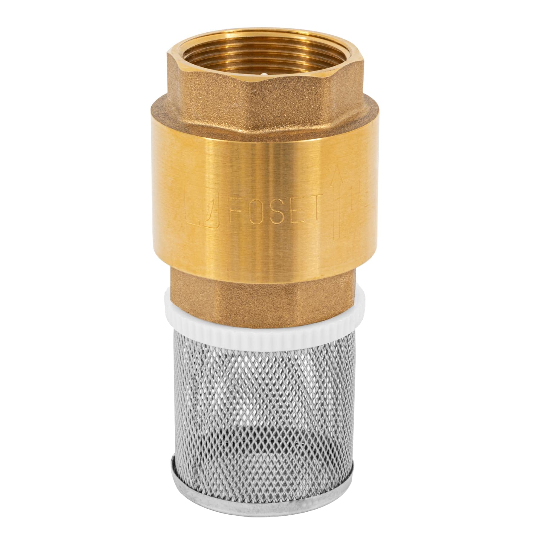 Foset PICHA-1/2X, Válvula de pie (pichancha) de 1/2″, rejilla de acero inoxidable
