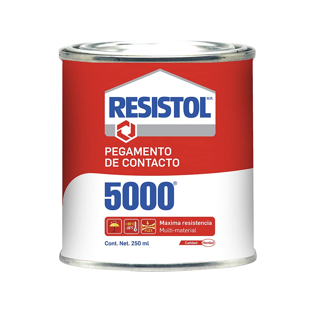 Resistol 5000, pegamento para armado, bricolaje, laminado, enchapado y ensamble, adhesivo de fuerte agarre para madera, fieltro, cuero, metal y otros materiales, 1x250ml
