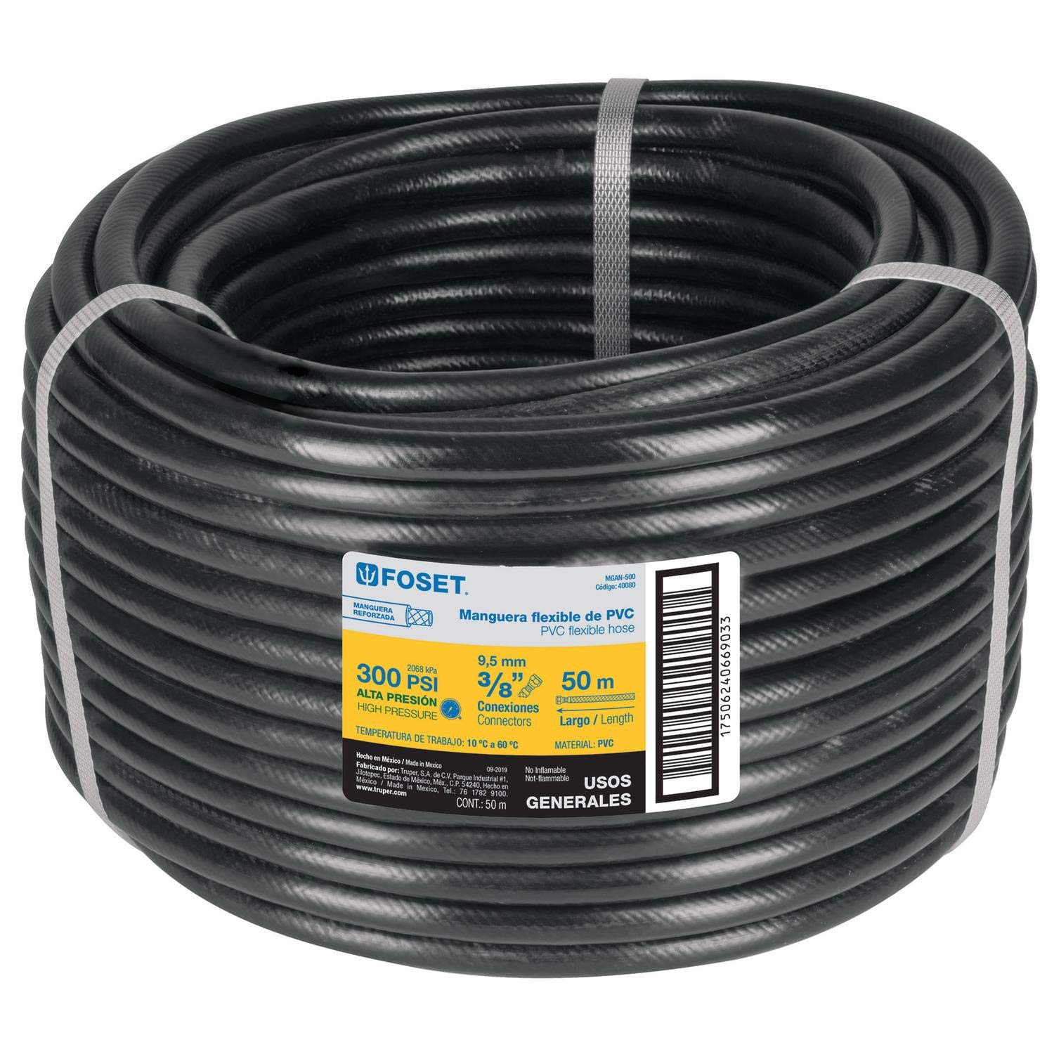 Manguera flexible negro, PVC, 3/8 ', 300 PSI, offline, 164.0 ft