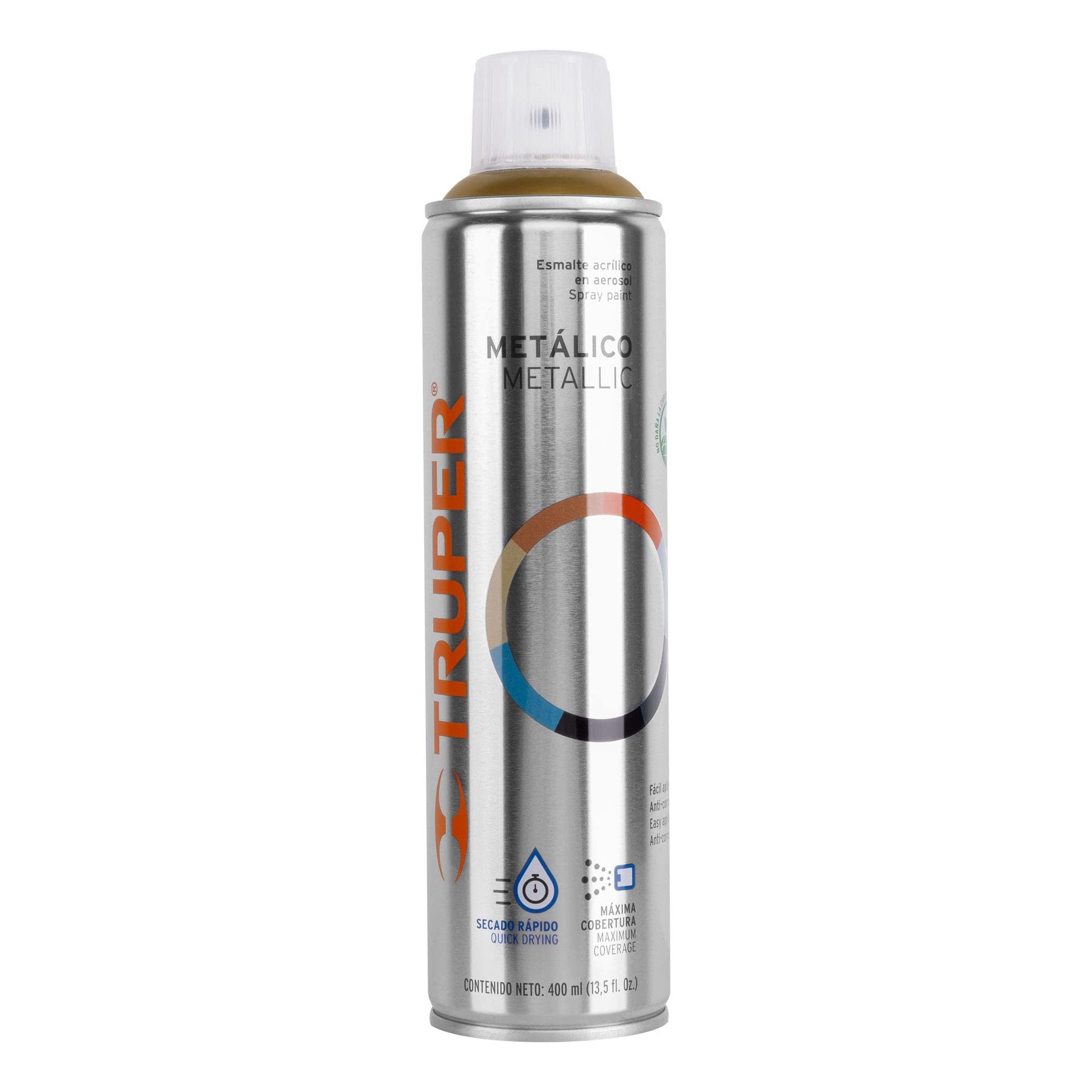 Truper PAM-OR, Pintura (Esmalte acrílico) en aerosol, metálica, oro