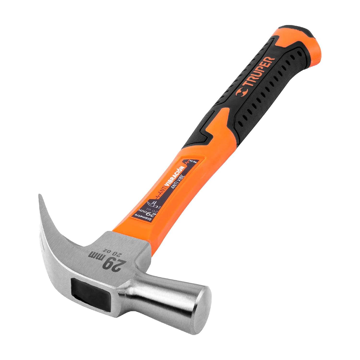 TRUPER Cabeza cónica de martillo, 1.142in, mango de fibra de vidrio