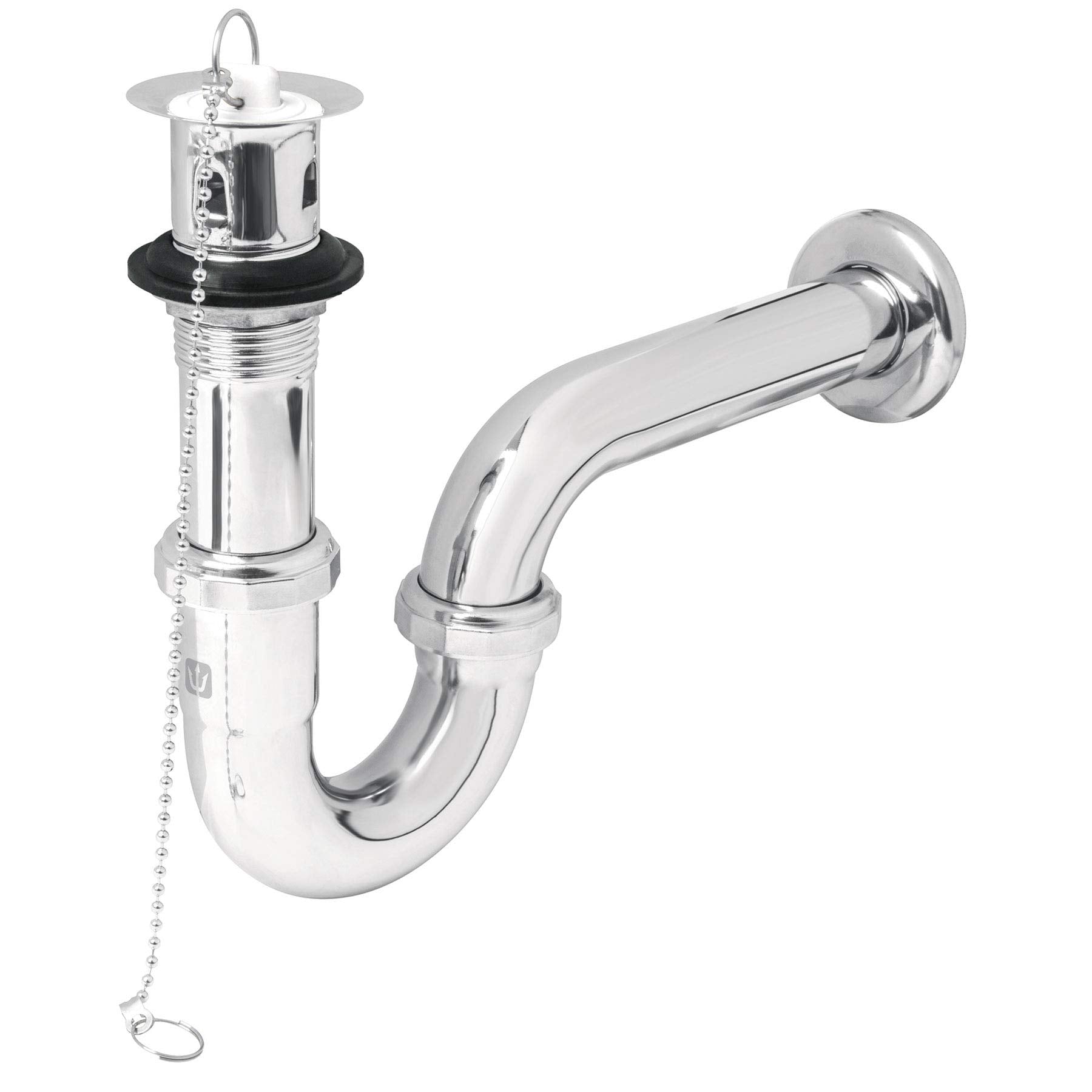 Foset CE-207, Céspol p/lavabo latón c/contra, tapón y cadena, cromo, 1-1/4″