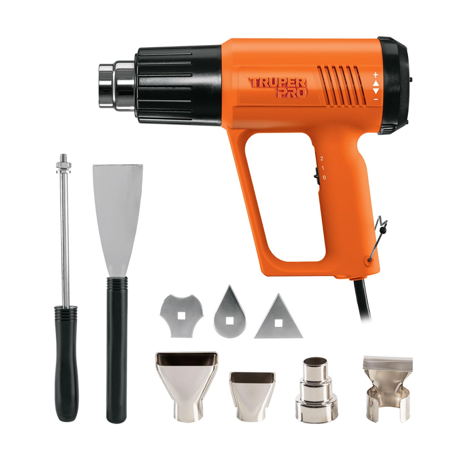 Truper PISCA-A, Pistola de calor 2000 W con 9 accesorios profesional
