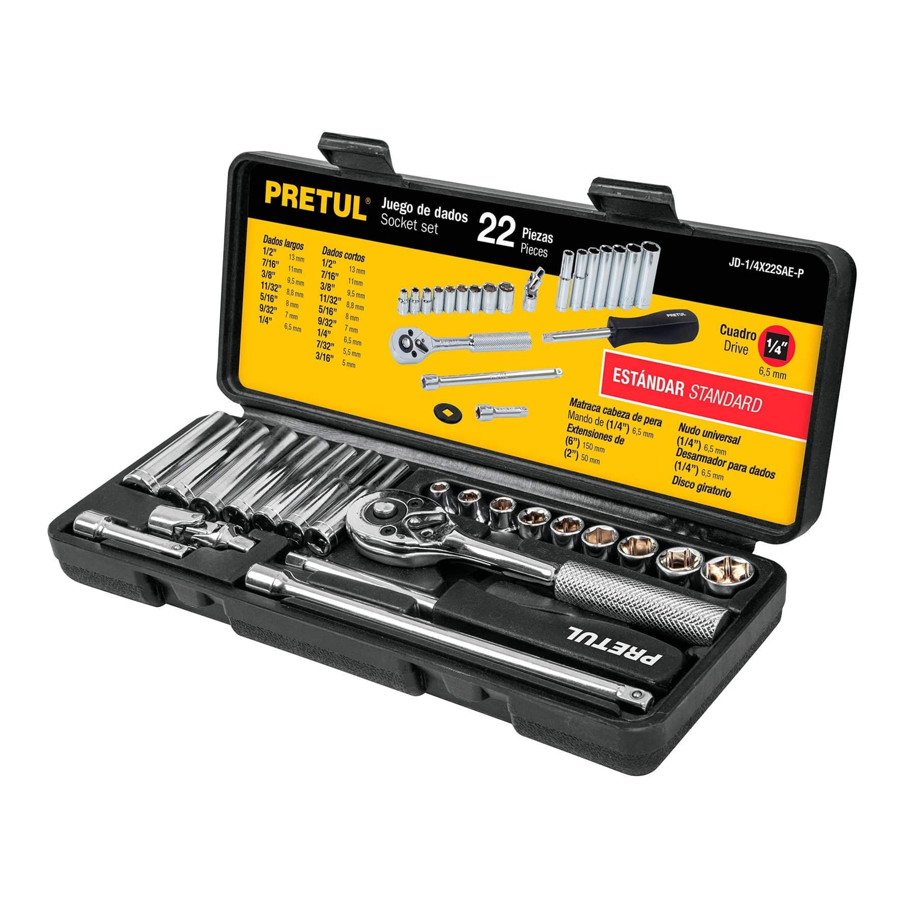 Pretul JD-1/4X22SAE-P, Juego de autoclé de 22 piezas, std, 1/4″