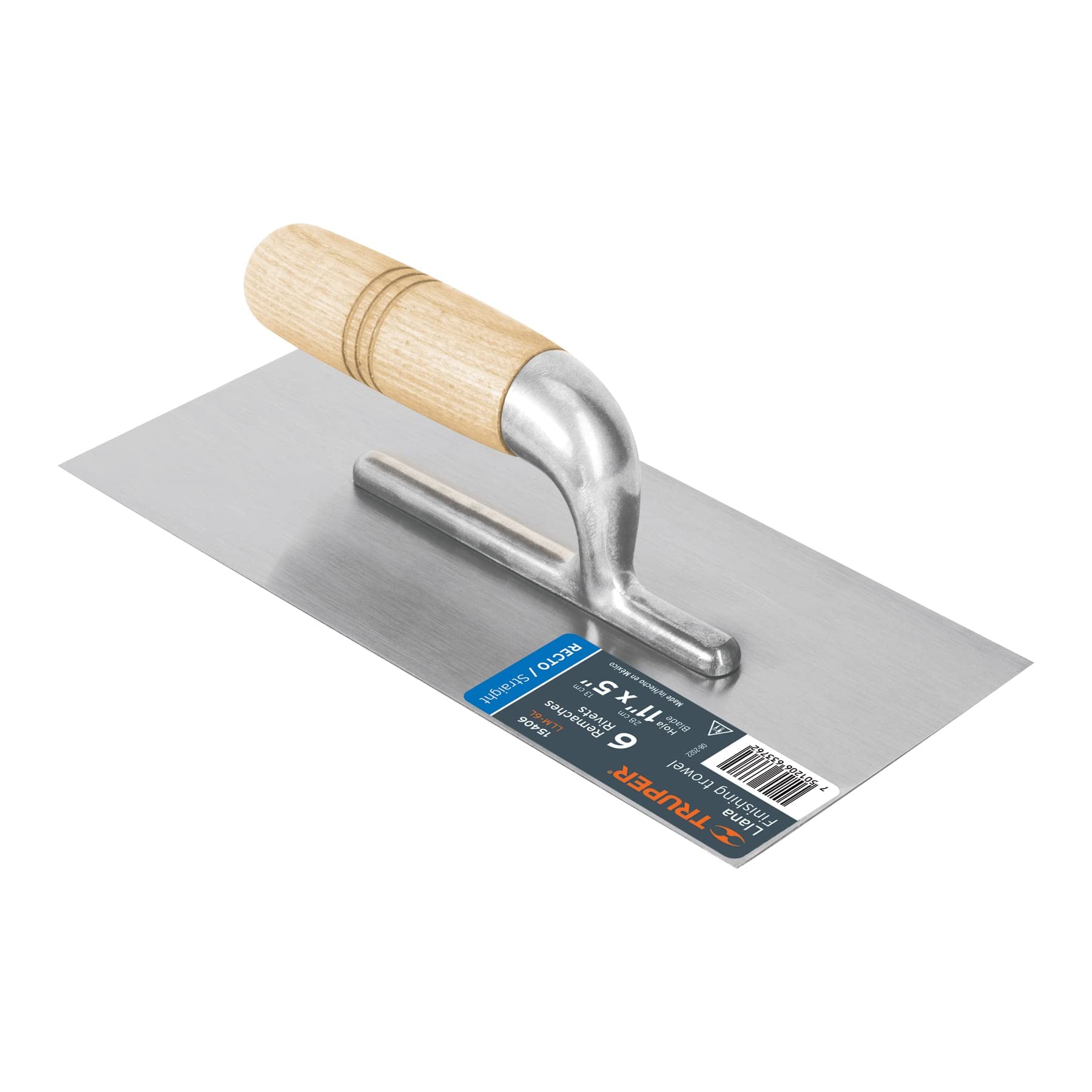 Truper LLM-6L, Llana, mango madera, canto recto, 6 remaches, 11″