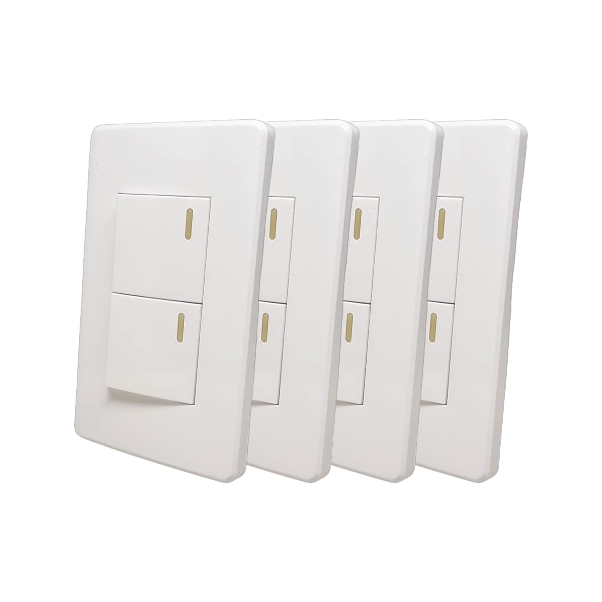 Argos Apagador doble con placa blanca 8840900 4 Piezas Material ABS Uso Interiores Utilizable Iluminación Interior Cocina Salas Baños Recamaras Etc