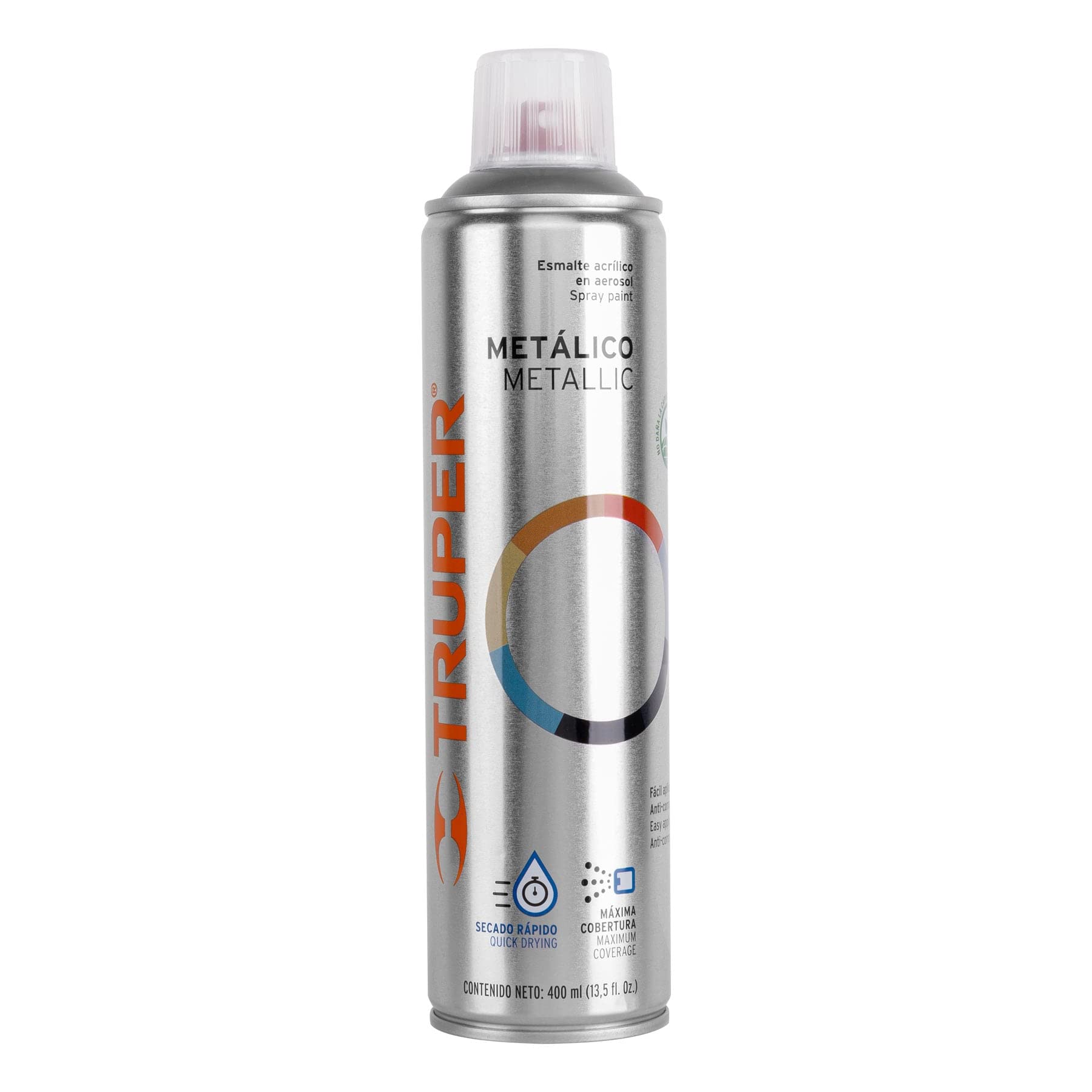 Truper PAM-PL, Pintura (Esmalte acrílico) en aerosol, metálica, plata