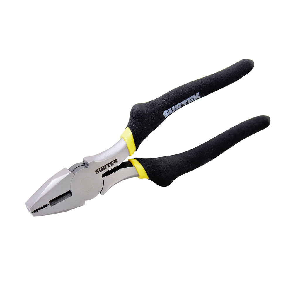 Pinza para electricista con mango rubber grip de 7" corte lateral Surtek