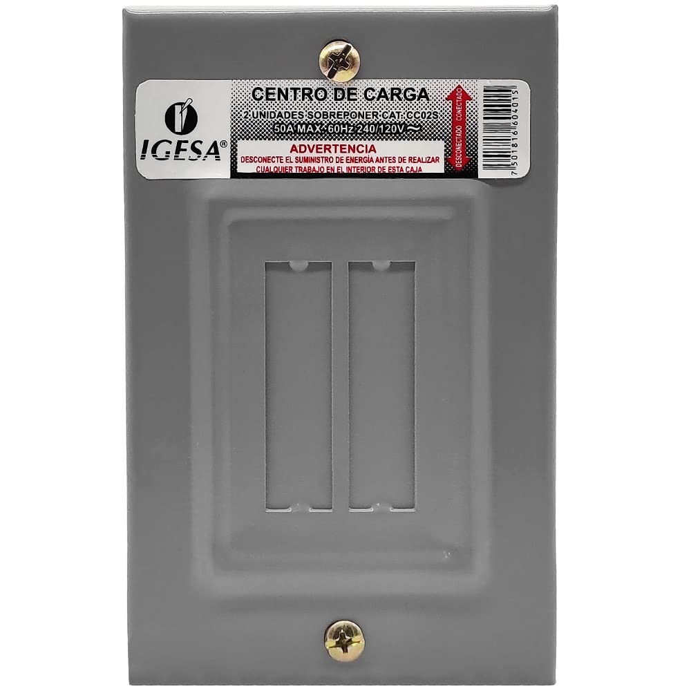 IGESA Centro de Carga de 2 Polos, 50 A, 60 Hz, 240/120v CC02S
