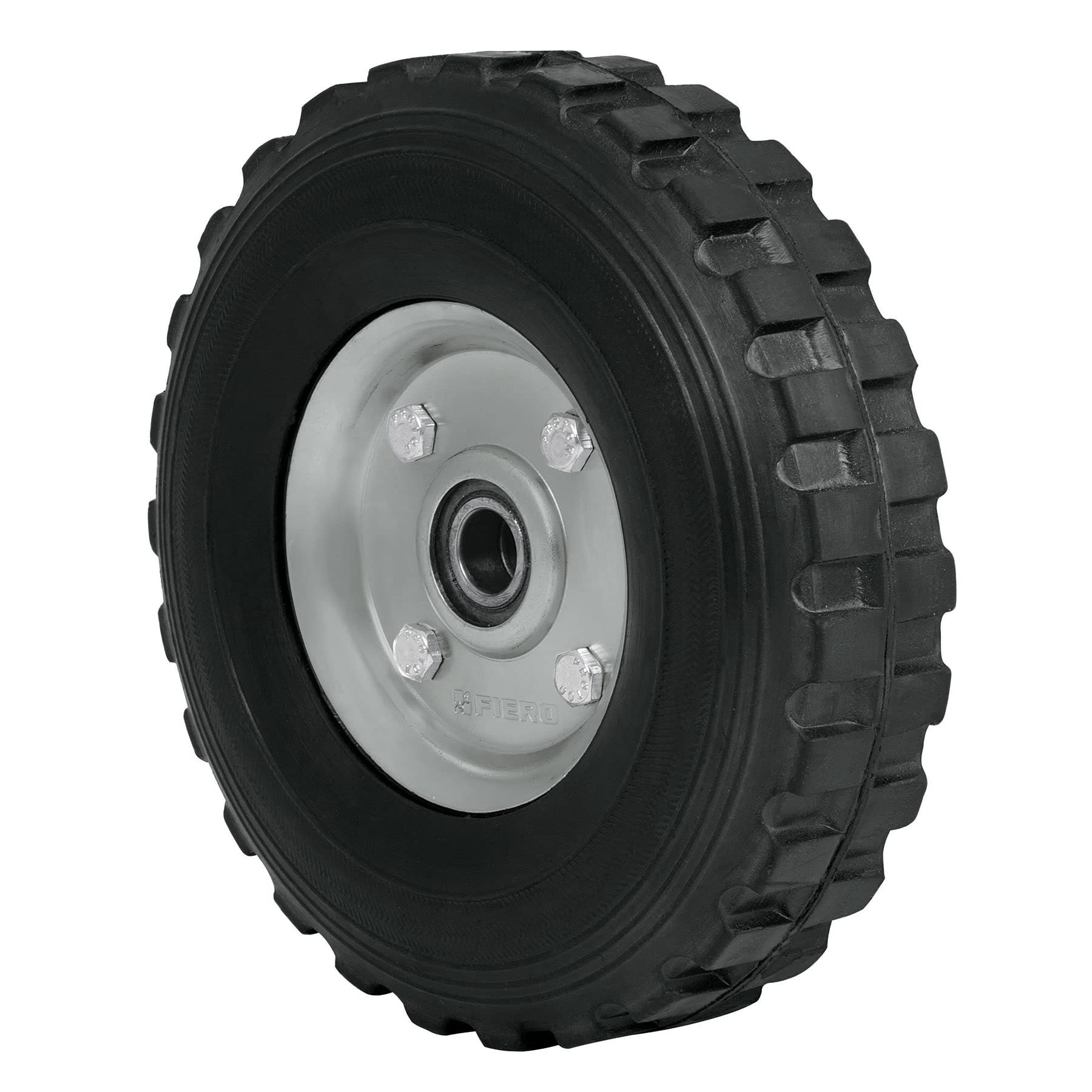 Fiero RD-82, Rueda para diablo de hule sólido 8″, doble balero, 1 pieza