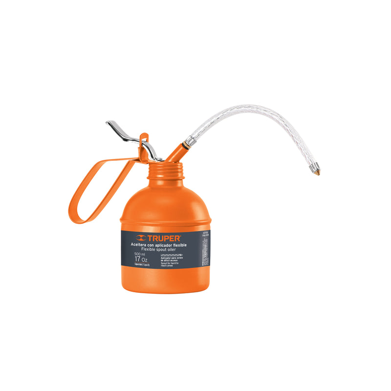 Aceitera de 500 ml (17 oz) con aplicador flexible, Truper - Carzamo.com