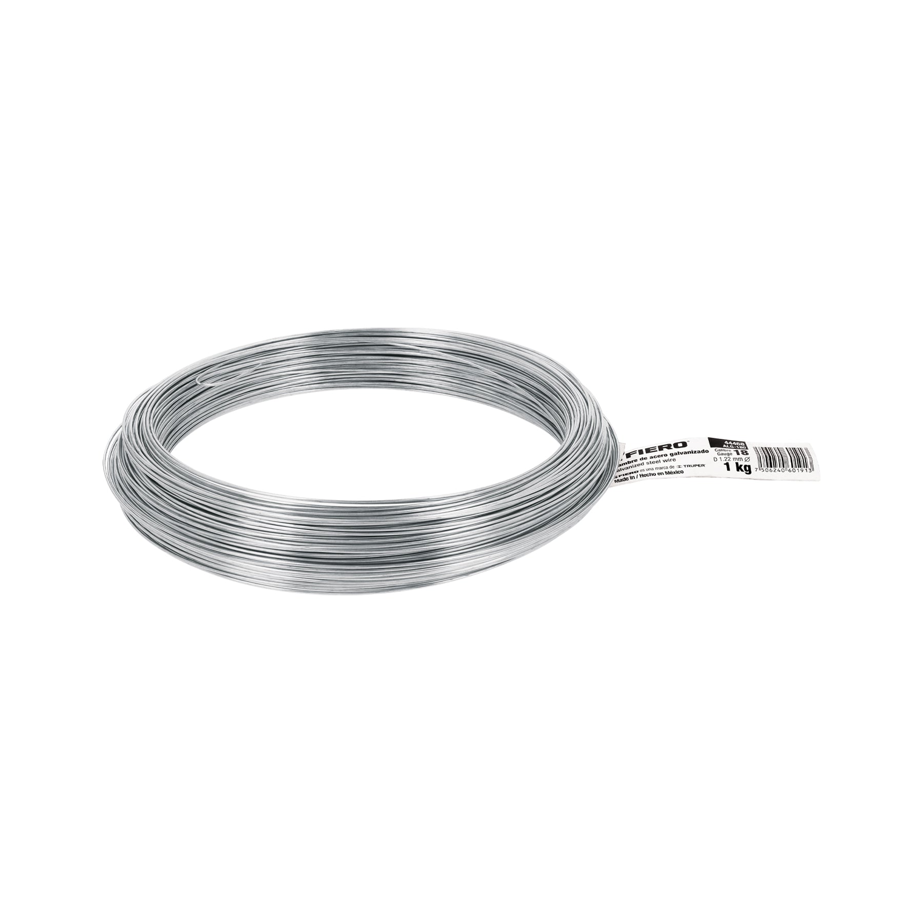 Fiero ALG-180, Alambre galvanizado, calibre 18, diámetro uniforme