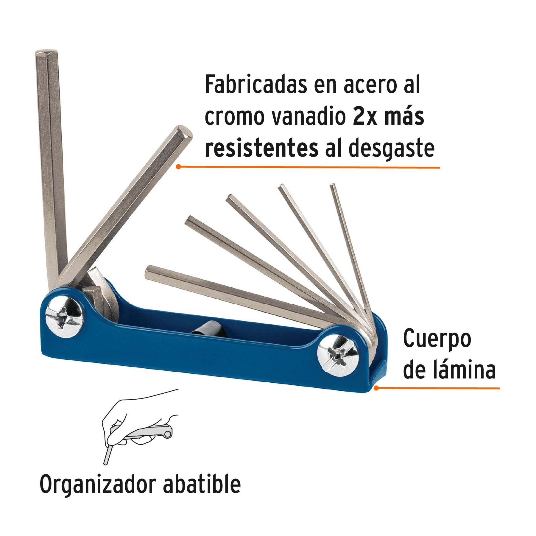 Truper ALL-7M, Juego de 7 llaves Allen, tipo navaja, milimétricas - Carzamo.com