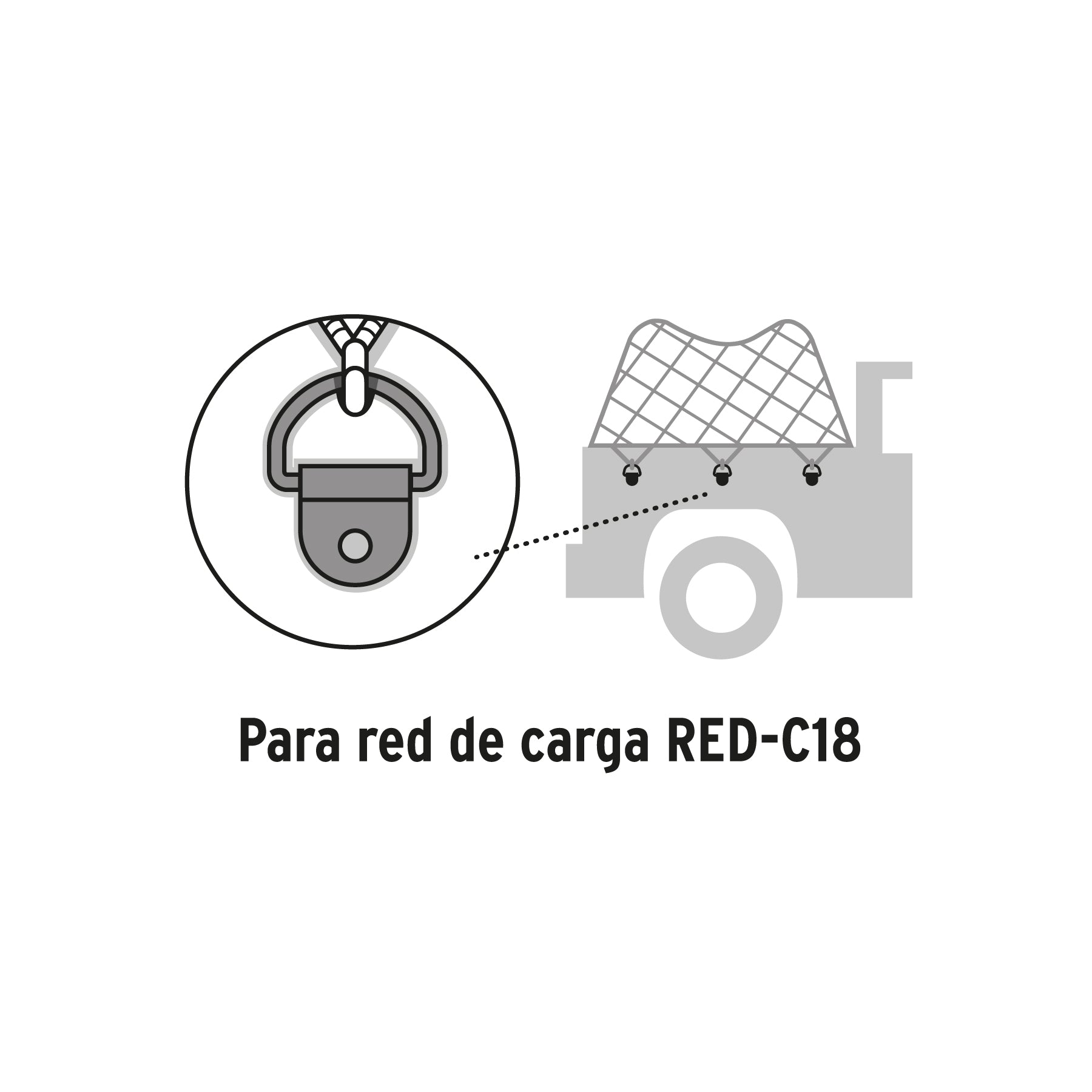 Blíster con 12 anclajes para red de carga camioneta 1.5 Ton ANC-15