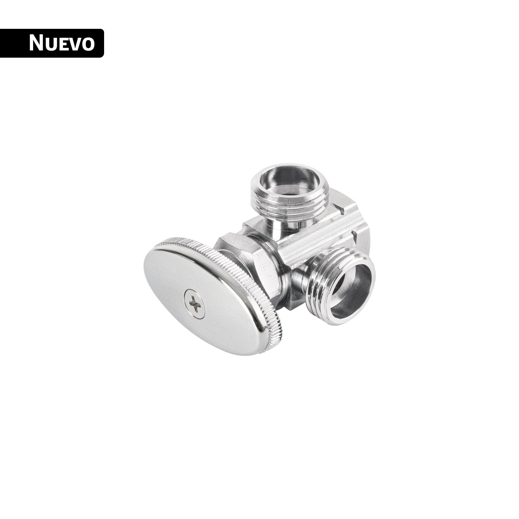 Llave angular doble salida 1/2", multivuelta, roscable, FOSET ANG-12