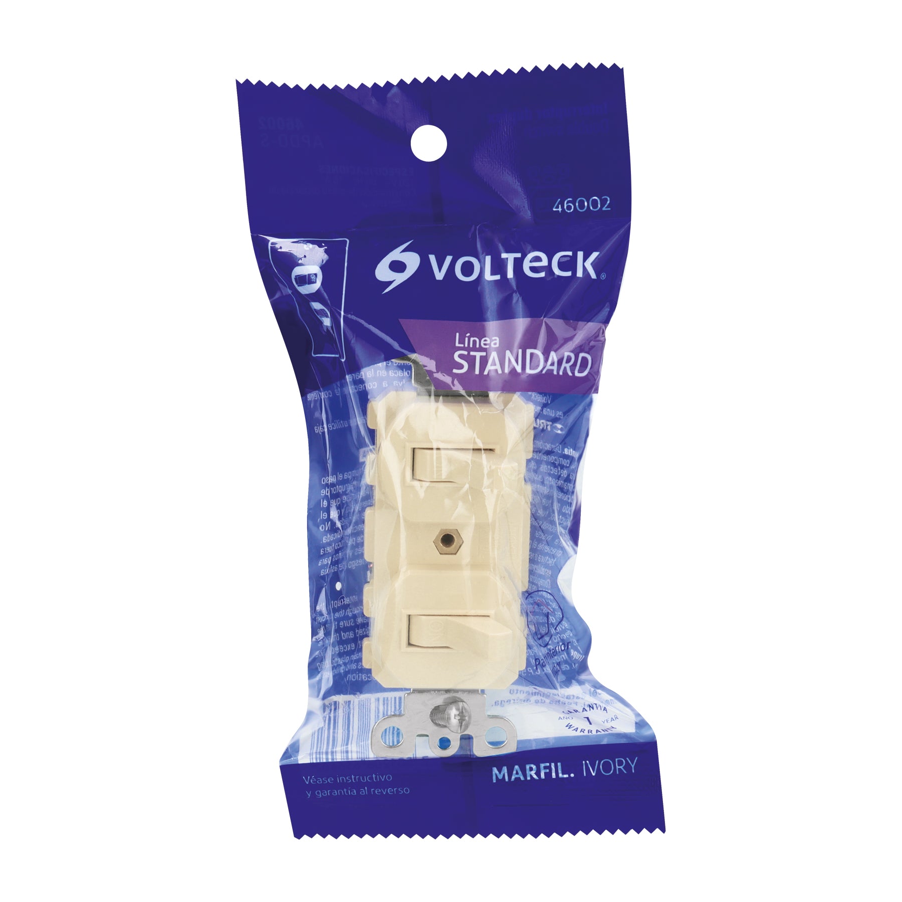 Volteck APDO-S, Interruptor dúplex, Línea Standard