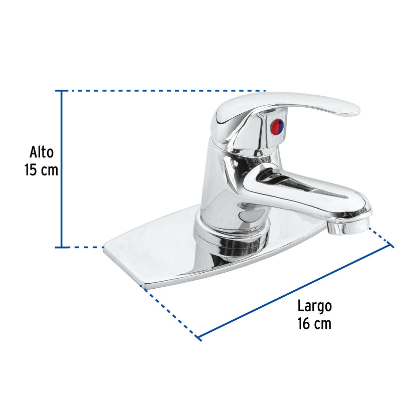 Monomando Aqua Foset AQM-42 para lavabo, acabado cromo, elegante y funcional - Carzamo.com