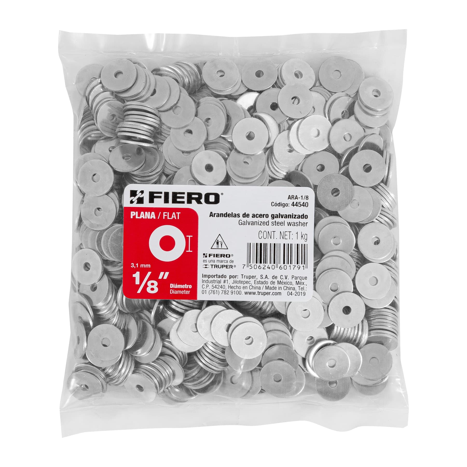 Fiero ARA-1/8, Arandela plana de 1/8″