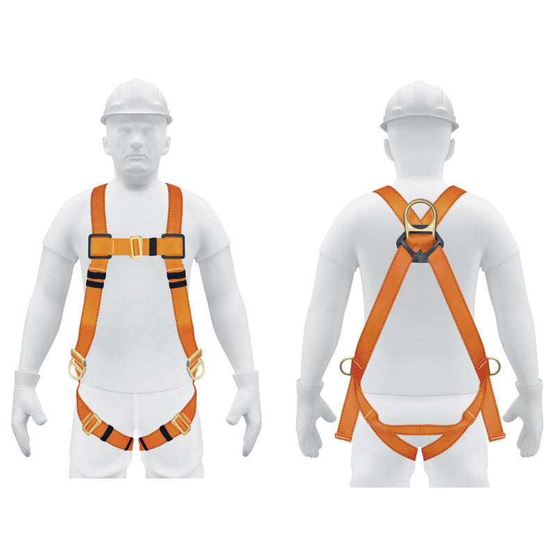 Arnés de seguridad Truper ARN-5436 cuerpo completo, 3 anillos laterales, Certificación ANSI - Carzamo.com