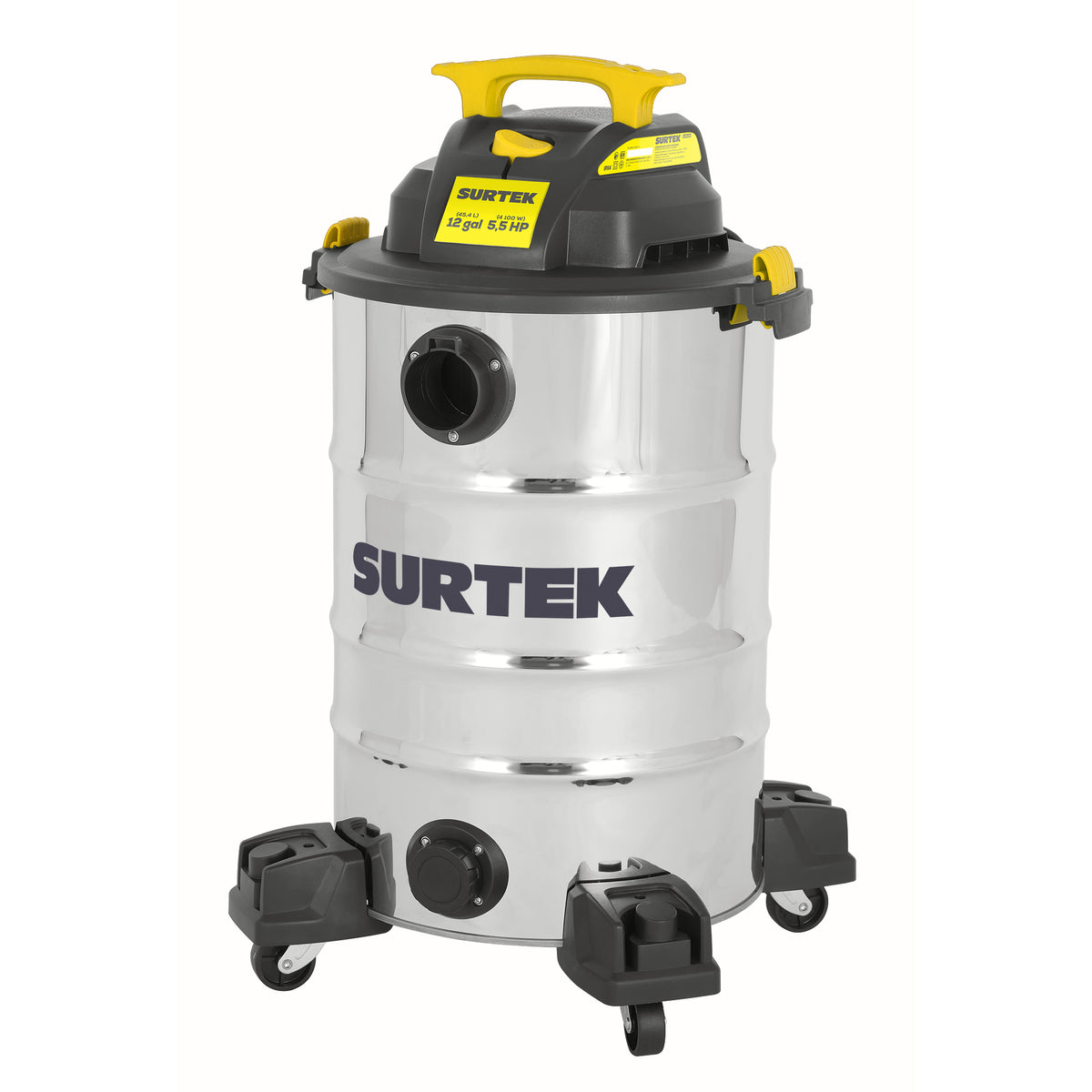Aspiradora de acero inoxidable 12 galones, 5.5 HP Surtek