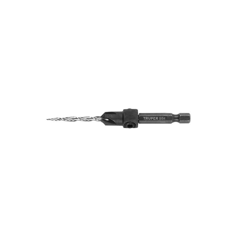 Broca Avellanadora TRUPER BAM-6 #6 (9/64") para Madera con Tope y Llave Allen - Carzamo.com